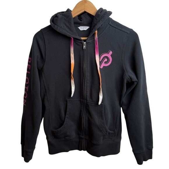 Peloton Tops - Peloton Womens Zip Hoodie S Black Sweatshirt Training Run Spin Cycling Soft Cozy